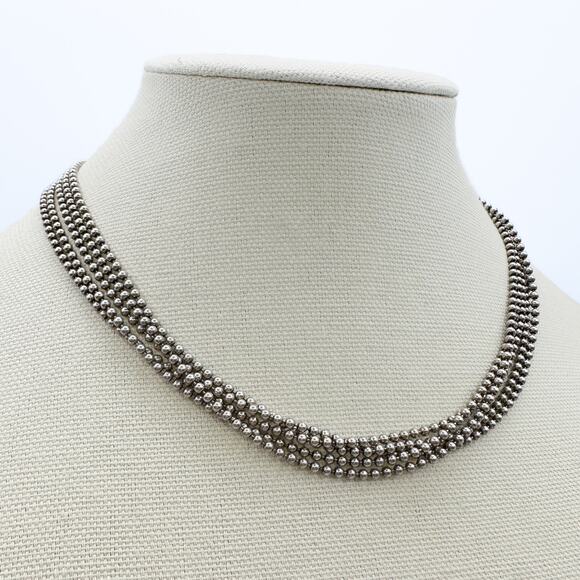 Vtg Joseph Esposito Necklace Espo Sterling Silver 5 Strand 18" Snap Closure - Picture 8 of 10